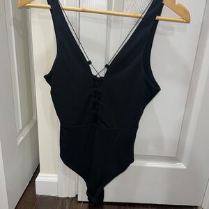 Dance and marvel black body suit with cut out